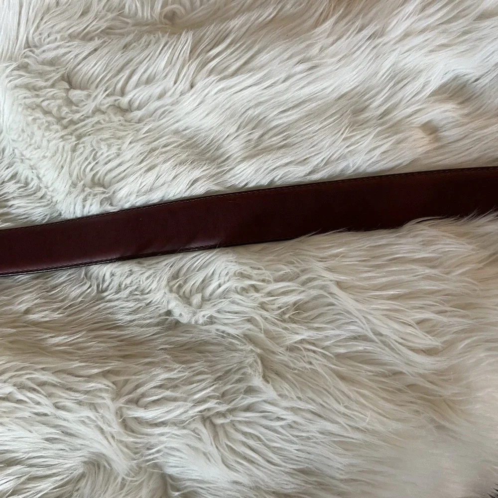 Men's Brighton Brown Leather Golf Belt Silver Plated Buckle Size 34 New With Tag